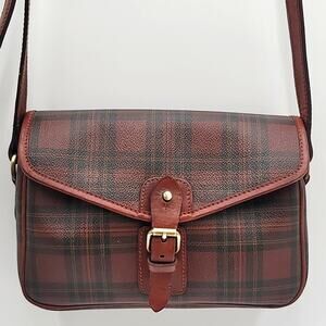 POLO RALPH LAUREN Vintage Plaid Tartan Crossbody Saddlebag